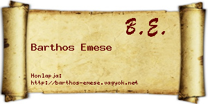Barthos Emese névjegykártya